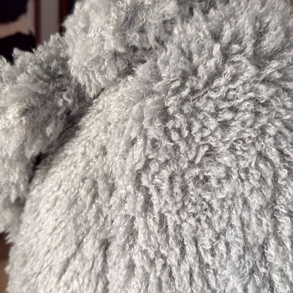 Mid Length Silver Blue Teddy Coat - Picture 7 of 10